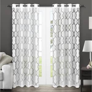 EXCLUSIVE HOME Belgian Snowflake Solid Sheer Double Pinch Pleat / Hidden  Tab Curtain, 30 in. W x 63 in. L (Set of 2) EH8325-01 2-63P - The Home Depot