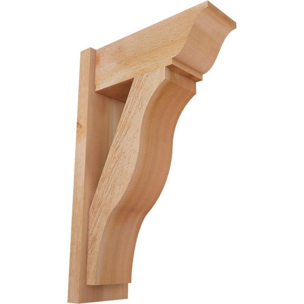 Ekena Millwork 8 in. x 32 in. x 20 in. Fuston Traditional Rough Sawn Western Red Cedar Outlooker