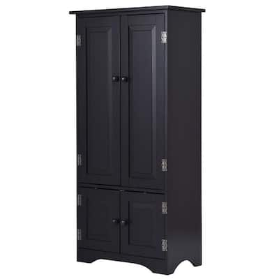 Black Accent Storage Cabinet with Adjustable Shelves