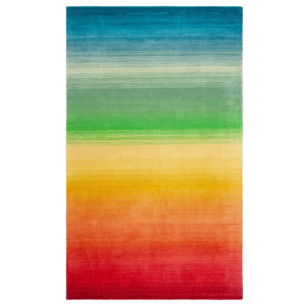 SAFAVIEH Manhattan Blue/Red Doormat 3 ft. x 5 ft. Gradient Solid Color Area Rug
