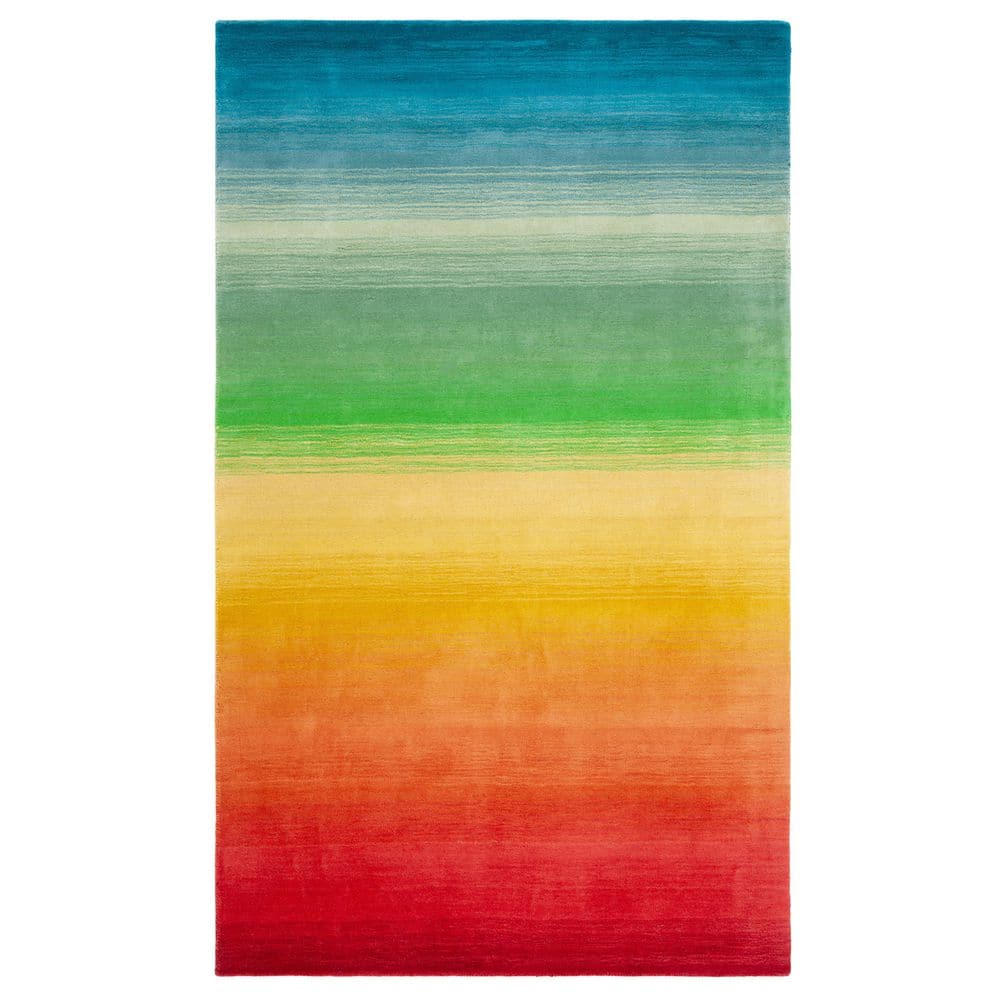 Manhattan Blue/Red 4 ft. x 6 ft. Gradient Solid Color Area Rug