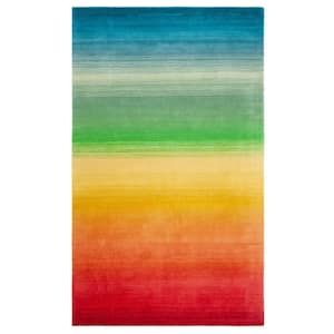 Manhattan Blue/Red 4 ft. x 6 ft. Gradient Solid Color Area Rug