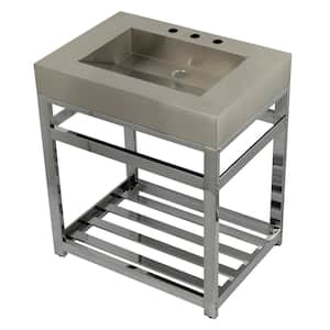 31 in. Vanity in Chrome with Stainless Steel Vanity Top