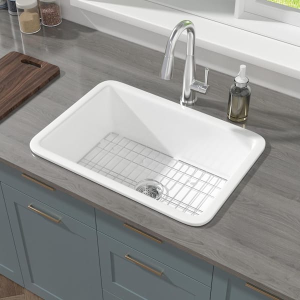 Swan Ascend Dual Mount Granite 33 In. 1-Hole Single Basin Kitchen Sink In Espresso Qz03322ad 170