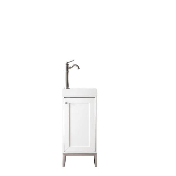 James Martin Vanities Chianti 16 in. Single Vanity in Glossy White with Resin Vanity Top in White Glossy with White Basin