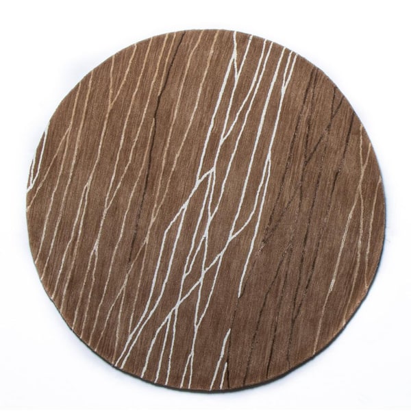 Greenwich Cinnamon 8 ft. Round Abstract Contemporary Area Rug