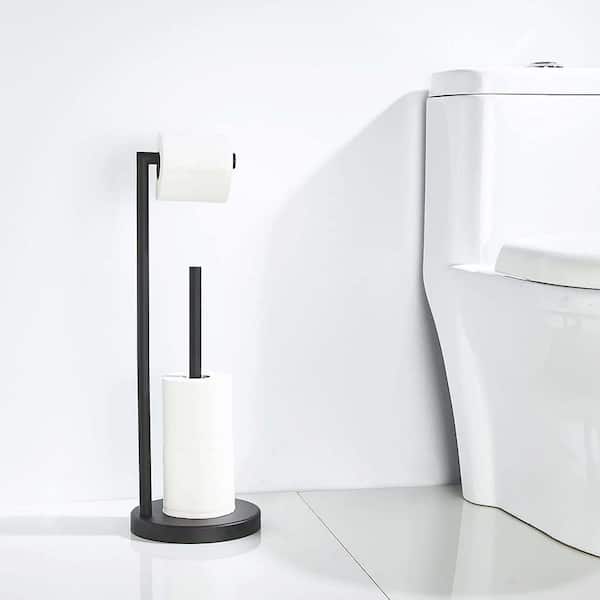 Freestanding Extra Large Toilet Paper Holder (Matte Black Finish)