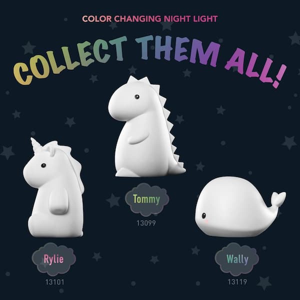 Silicone Tommy Dinosaur TikTok Night Light White LED Multi-Color Globe 