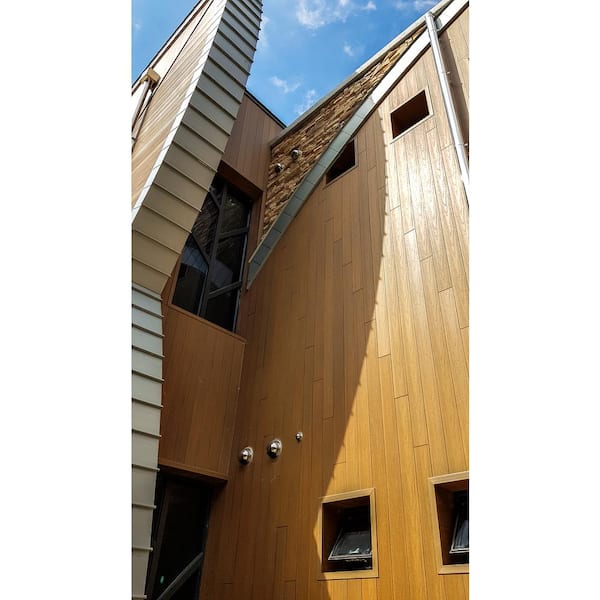 All Weather System 5.5 in. x 96 in. Composite Siding Board in Peruvian Teak