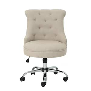 Linon Home Decor Barnes Cream Sherpa Upholstered 17 in. - 21 in. Adjustable Height Office Chair