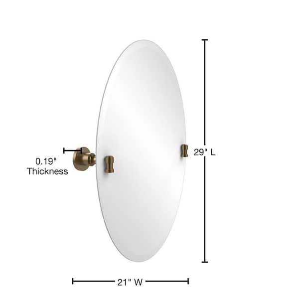 Allied Brass Washington Square Collection 21 in. x 29 in. Frameless Oval  Single Tilt Mirror with Beveled Edge in Brushed Bronze WS-91-BBR The Home  Depot