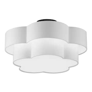 Phlox 20 in. 3-Light Matte Black Flush Mount