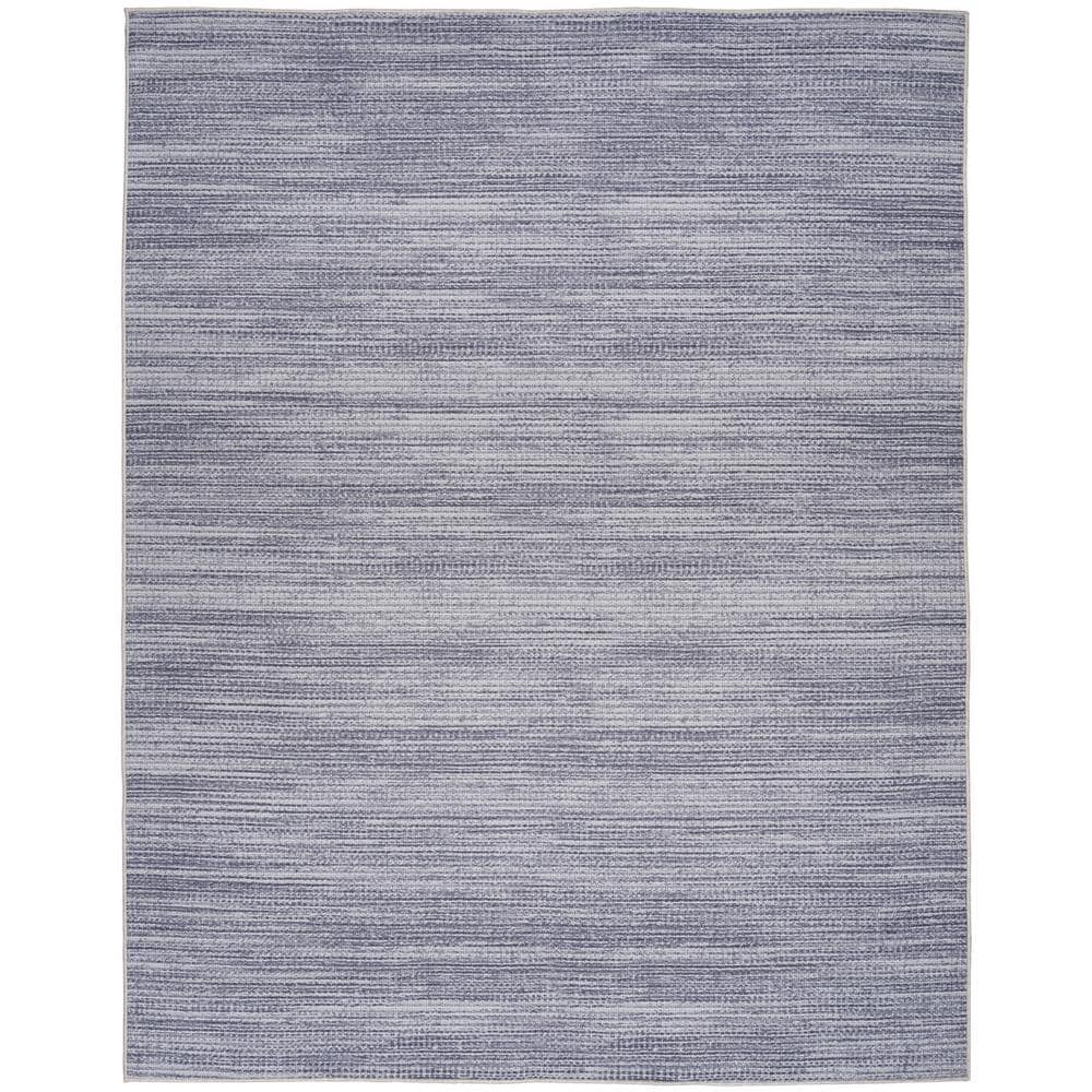 Nourison Washables Grey 8 ft. x 10 ft. Abstract Contemporary Area Rug