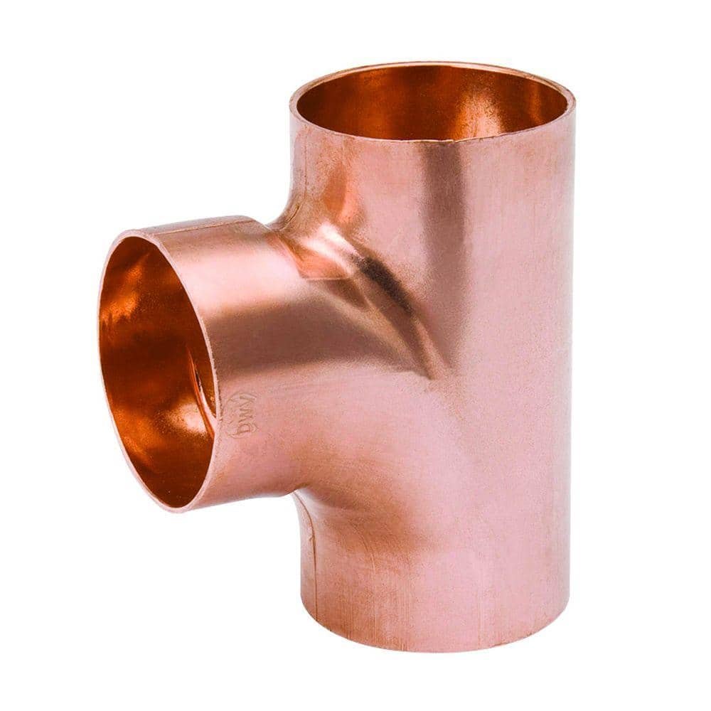 Everbilt 2 in. Copper DWV Cup x Cup x Cup Tee Fitting W 07522EB The Home Depot