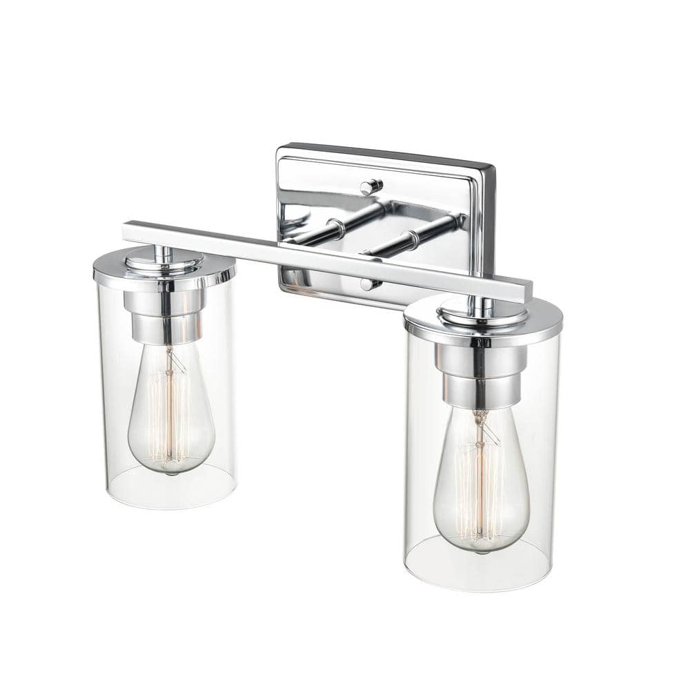 Verlana Chrome Cylinder 14" Outdoor Vanity Light