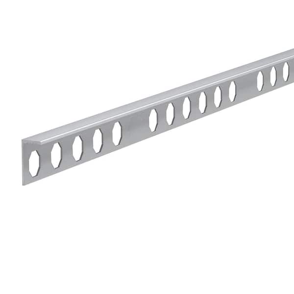 EMAC Novosuelo Bright Silver 5/16 in. x 98-1/2 in. Aluminum Tile Edging Trim