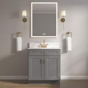 30 in. W x 21 in. D x 34.5 in. H Ready to Assemble Bath Vanity Cabinet without Top in Shaker Grey