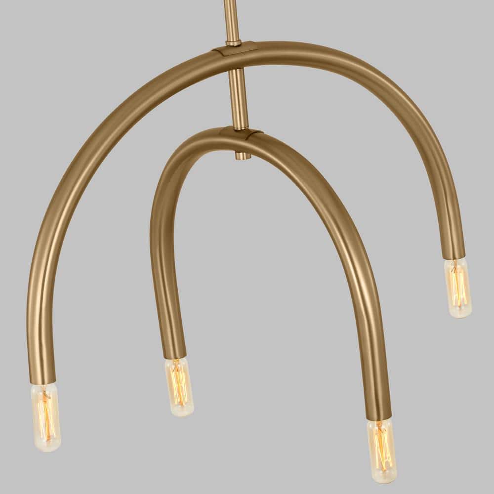 Hadden Satin Brass 4-Light Modern Chandelier