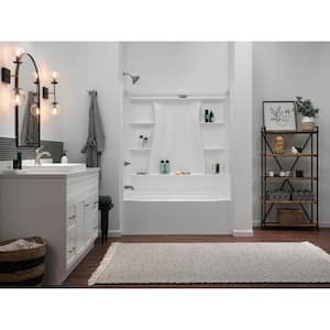 Classic 500 60 in. W x 61.25 in. H x 30 in. D 3-Piece Direct-to-Stud Alcove Tub Surrounds in High Gloss White