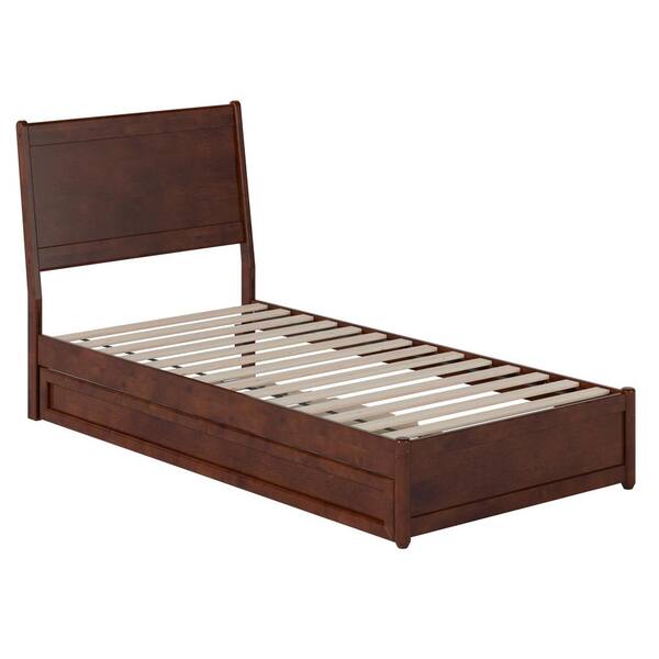 AFI Casanova Walnut Brown Solid Wood Frame Twin XL Platform Bed with ...