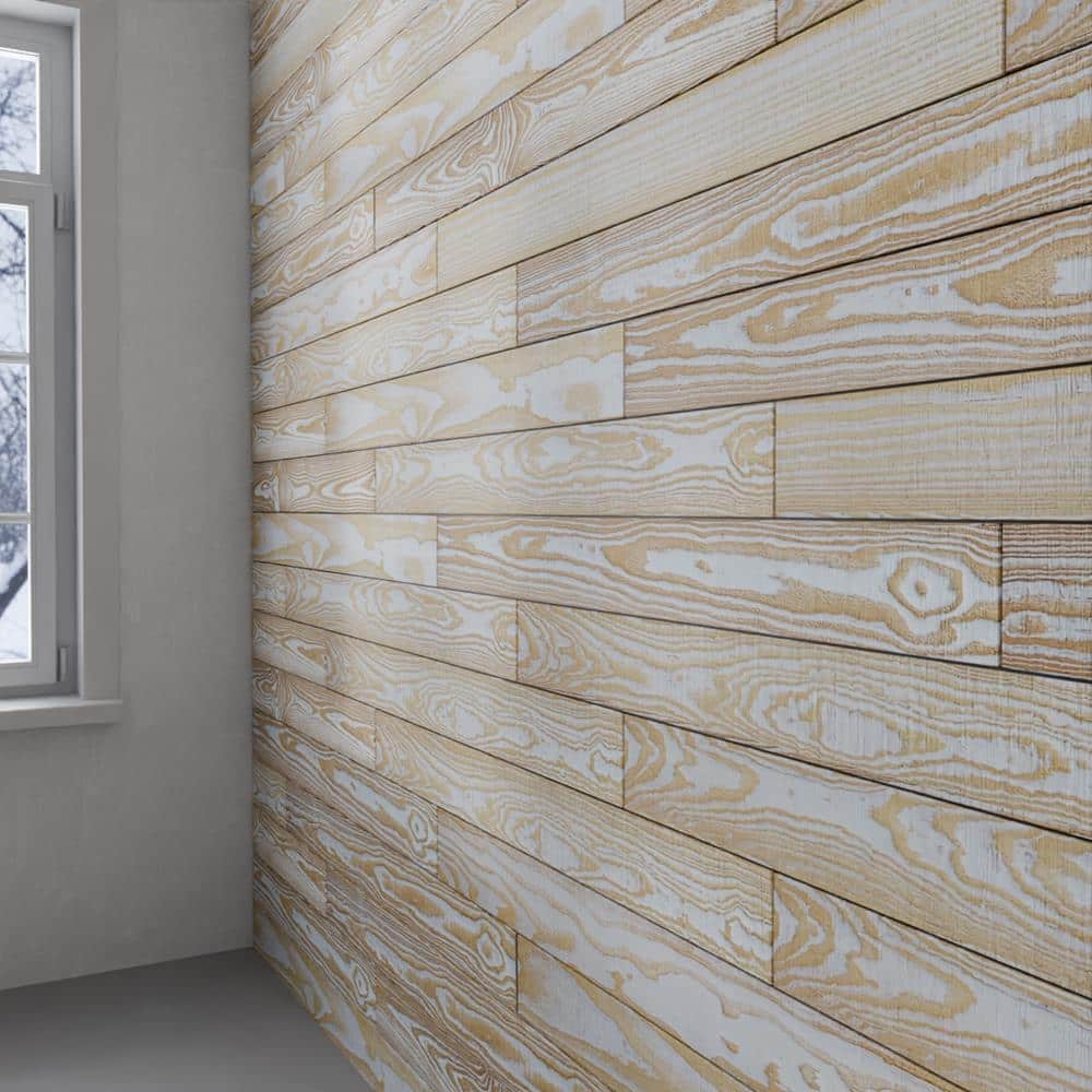 Distressed Pine 4 ft. Smooth Rustic Wall Planks