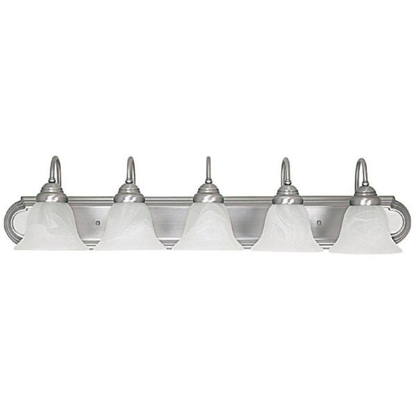 Filament Design Johnson 5-Light Matte Nickel Incandescent Bath Vanity Light