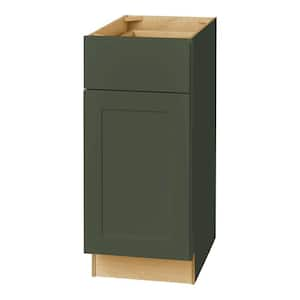 Avondale 15 in. W x 24 in. D x 34.5 in. H Ready to Assemble Plywood Shaker Base Kitchen Cabinet in Fern Green