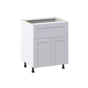 Cumberland 27 in. W x 24 in. D x 34.5 in. H Light Gray Shaker Assembled Base Kitchen Cabinet with 10 in. Drawer