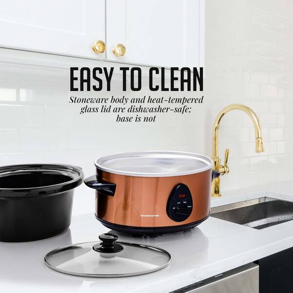 OVENTE SLO35ACO1 3.7 qt. Copper Electric Slow Cooker with 3 Temperature  Settings SLO35ACO1 - The Home Depot