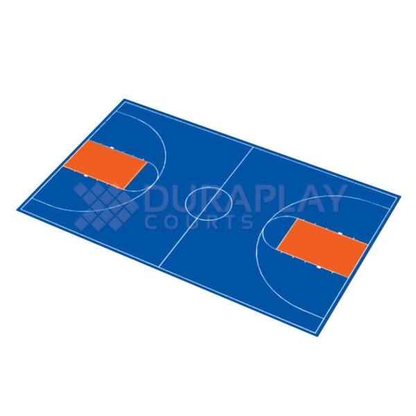 DuraPlay 50 ft. 6 in. x 83 ft. 11 in. Royal Blue and Orange Full Court Basketball Kit