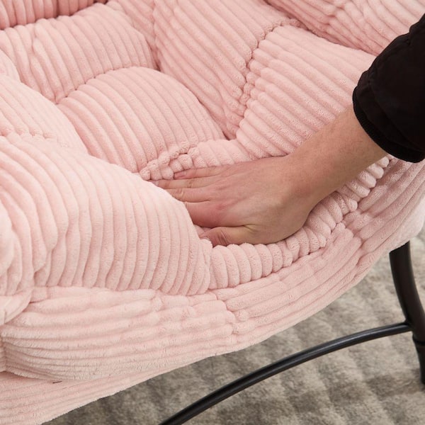 CSC DECOR INC Pink Lazy Chair with Ottoman Lounge Accent Chair