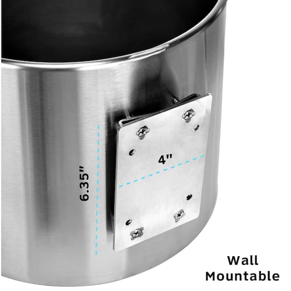Waste Bin w/ Built in Wipe Dispenser, Stainless Steel - Lodging Kit Company