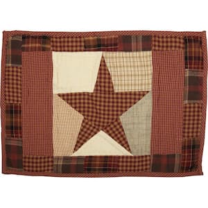 Abilene Star Quilted 12 in. W x 18 in. L Brown Cotton Placemat (Set of 6)