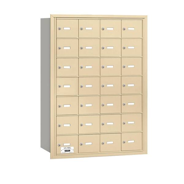 Salsbury Industries 3600 Series Sandstone Private Rear Loading 4B Plus Horizontal Mailbox with 28A Doors