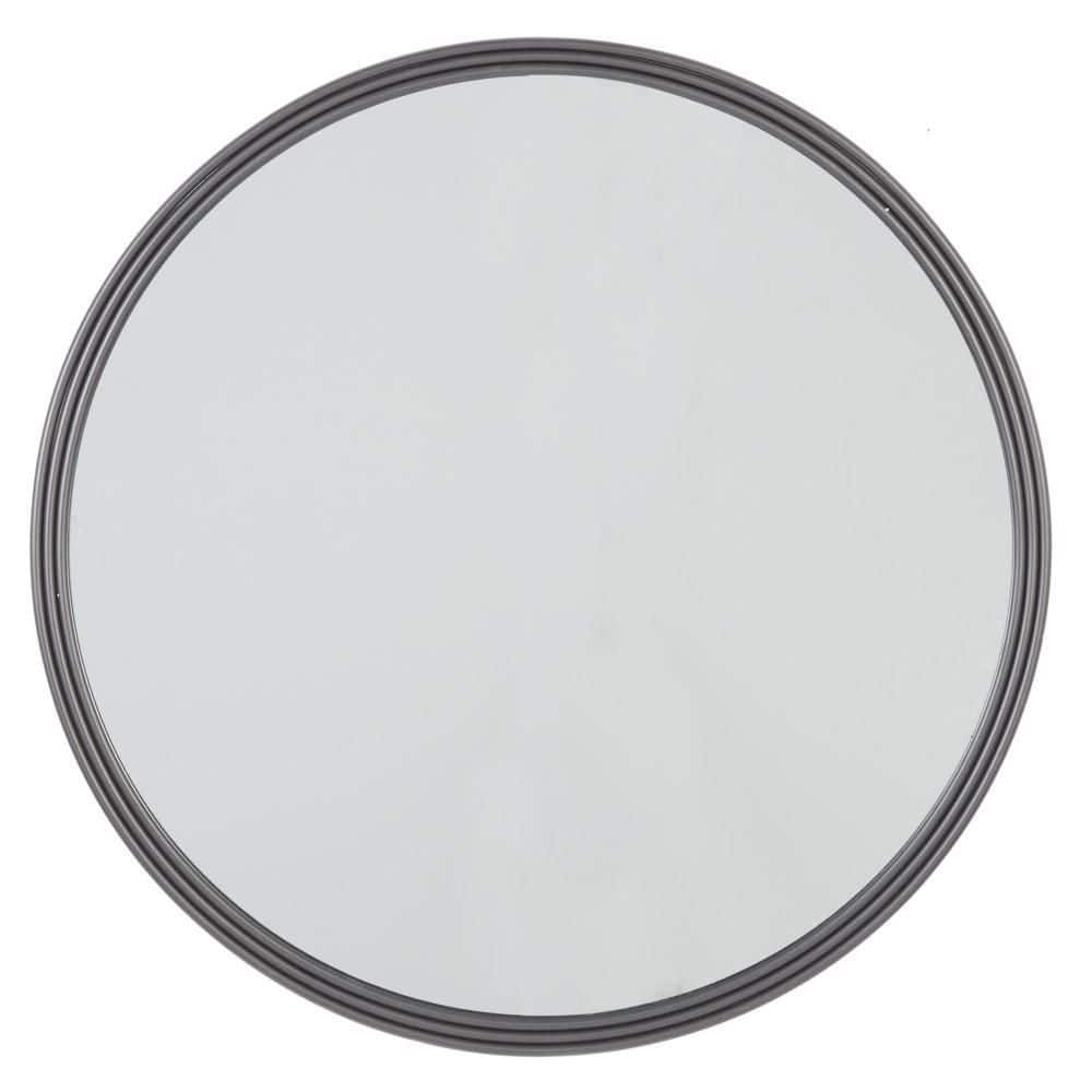 Litton Lane 32 in. x 32 in. Round Framed Silver Wall Mirror 16411 - The ...