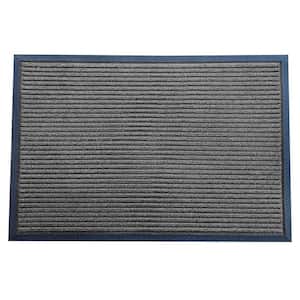 Indoor Outdoor Doormat Black 24 in. x 36 in. Stripes Floor Mat