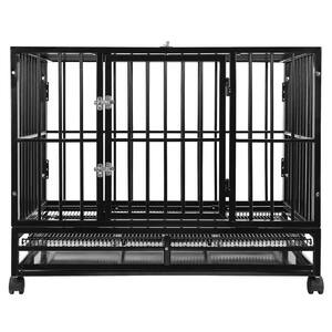Heavy-Duty Metal Dog Cage in Black - X-Large 48 in.