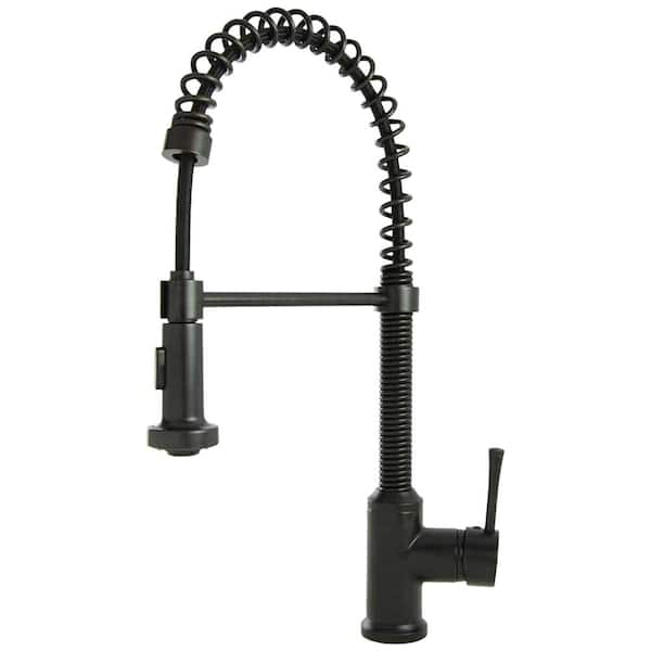 Fontaine by Italia Residential Spring Coil Pull Down Kitchen Faucet with Flat Spray Head in Oil Rubbed Bronze