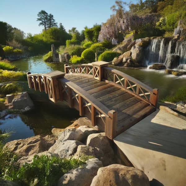 SamsGazebos 7 ft. Secret Garden Bridge with Half-Halved