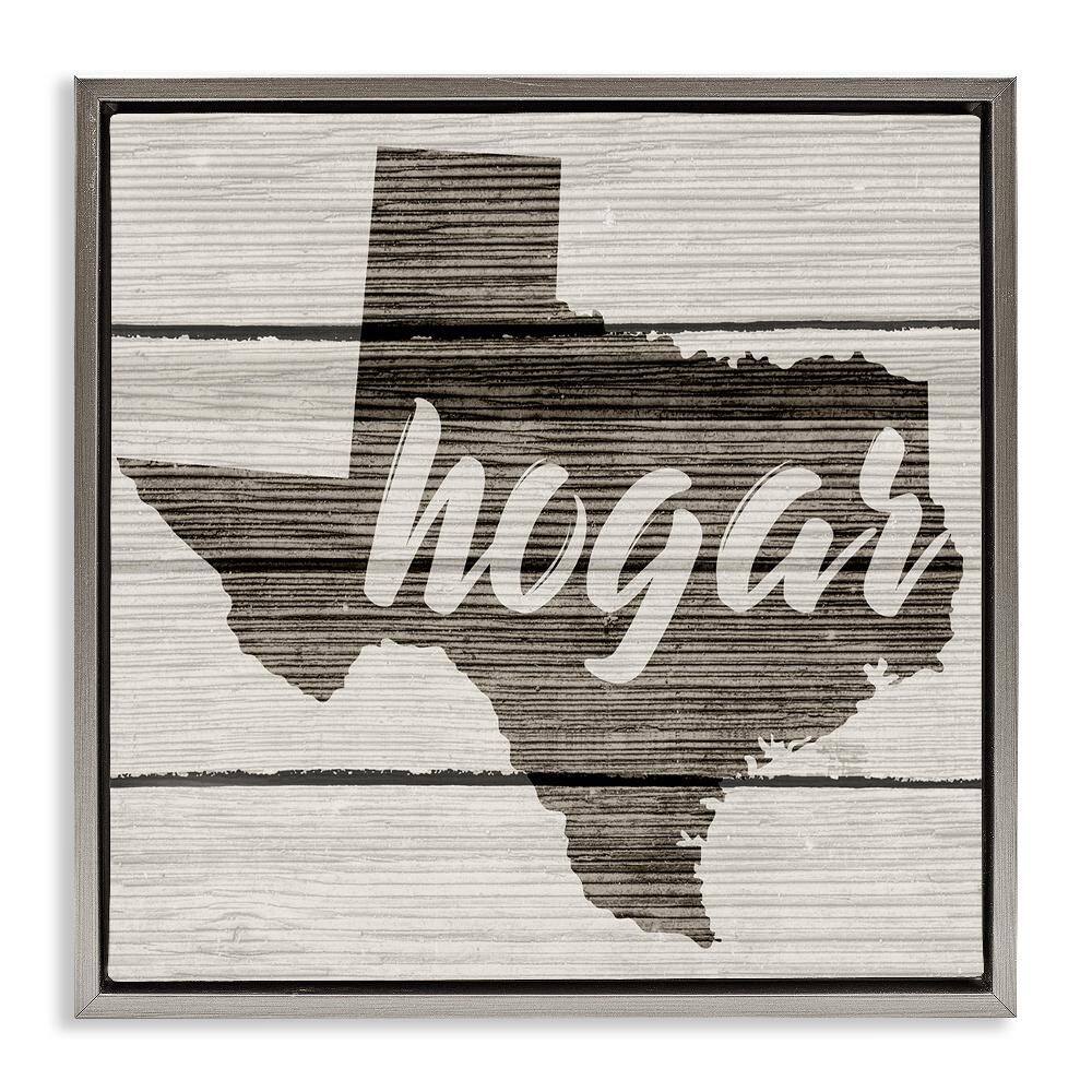 Texas State Home by Lil' Rue Gray Floater Frame Travel Graphic Art Print 18 in. x 18 in. price history on PriceWatchPro