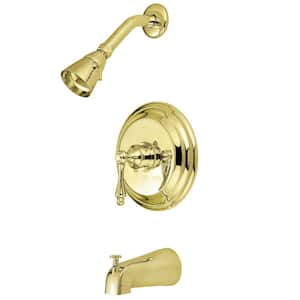 Restoration Single Handle 1-Spray Tub and Shower Faucet 2 GPM with Pressure Balance in. Polished Brass