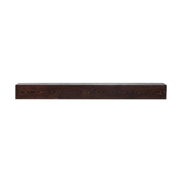VEVOR Fireplace Mantel 8 in. W x 72 in. D x 5 in. H Rustic Brown 50 lbs. Natural Wood Solid Decorative Wall Shelf