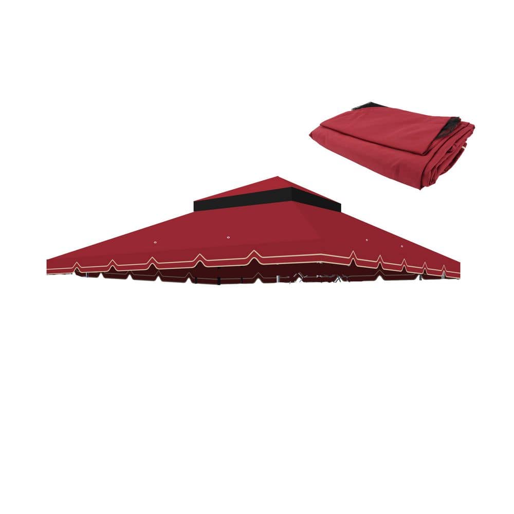 Red 10 x 10 Ft Outdoor Patio Double Tiered Great Wall Border Gazebo Replacement Canopy (Frame Not Include) price history on PriceWatchPro