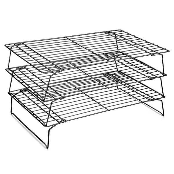 Stainless Steel Stackable Cooling Rack Set, 3-Piece, 16 x 10 Inch, for Baking, Roasting, Grilling, Oven Safe