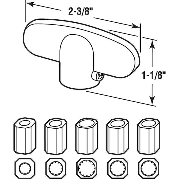 Universal, Champagne Tee-Crank Casement Window Handle (2-pack)