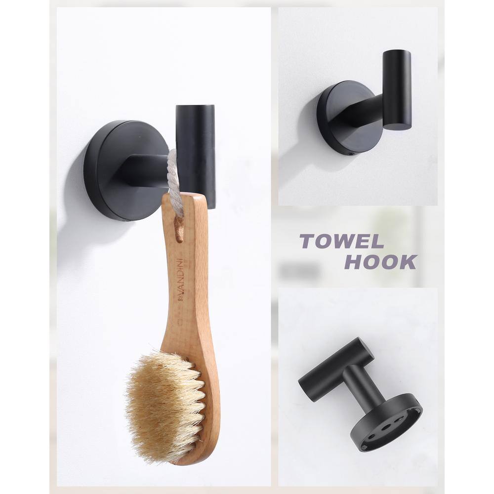 Matte Black 3-Piece Metal Bathroom Hardware Set
