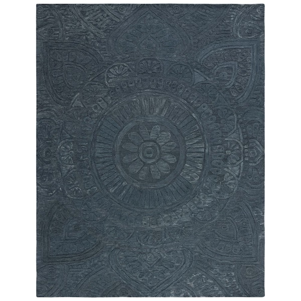 SAFAVIEH Marquee Dark Gray 8 ft. x 10 ft. Floral Solid Color Area Rug
