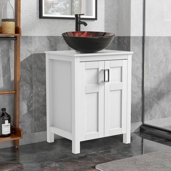 Puluomis 24 in. W x 19 in. D x 44 in. H Single Sink Bath Vanity in 