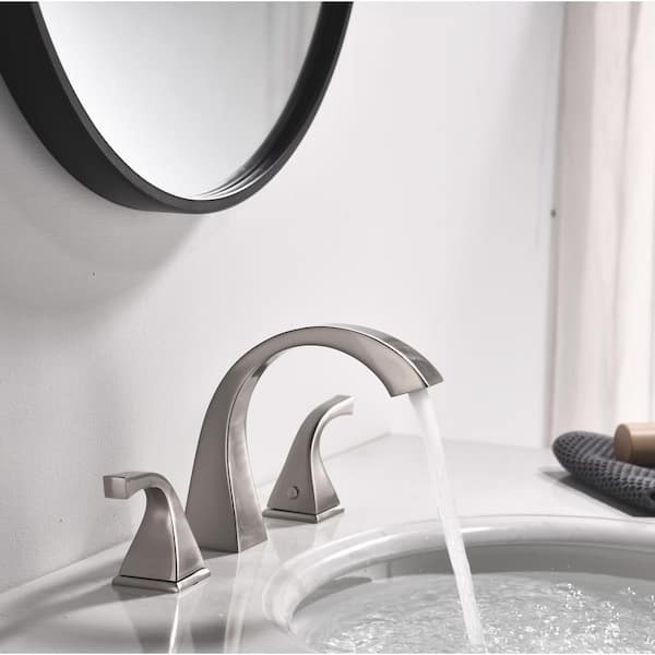 8 in. Widespread 2-Handle Bathroom Faucet with Drain Assembly in Brushed Nickel