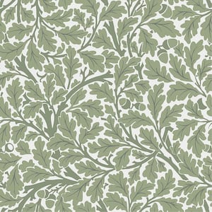 Oak Tree Leaf Green Non-Pasted Non Woven Wallpaper